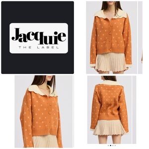 Jacquie The Label | Georgia Contrast Collar Cardigan Pumpkin